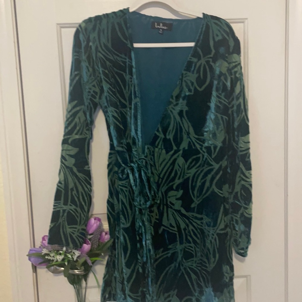 Lulus forest green wrap dress